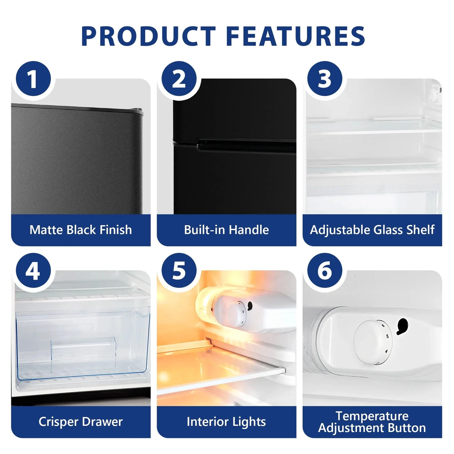 Compact Mini Fridge with Freezer for Dorms and Offices
