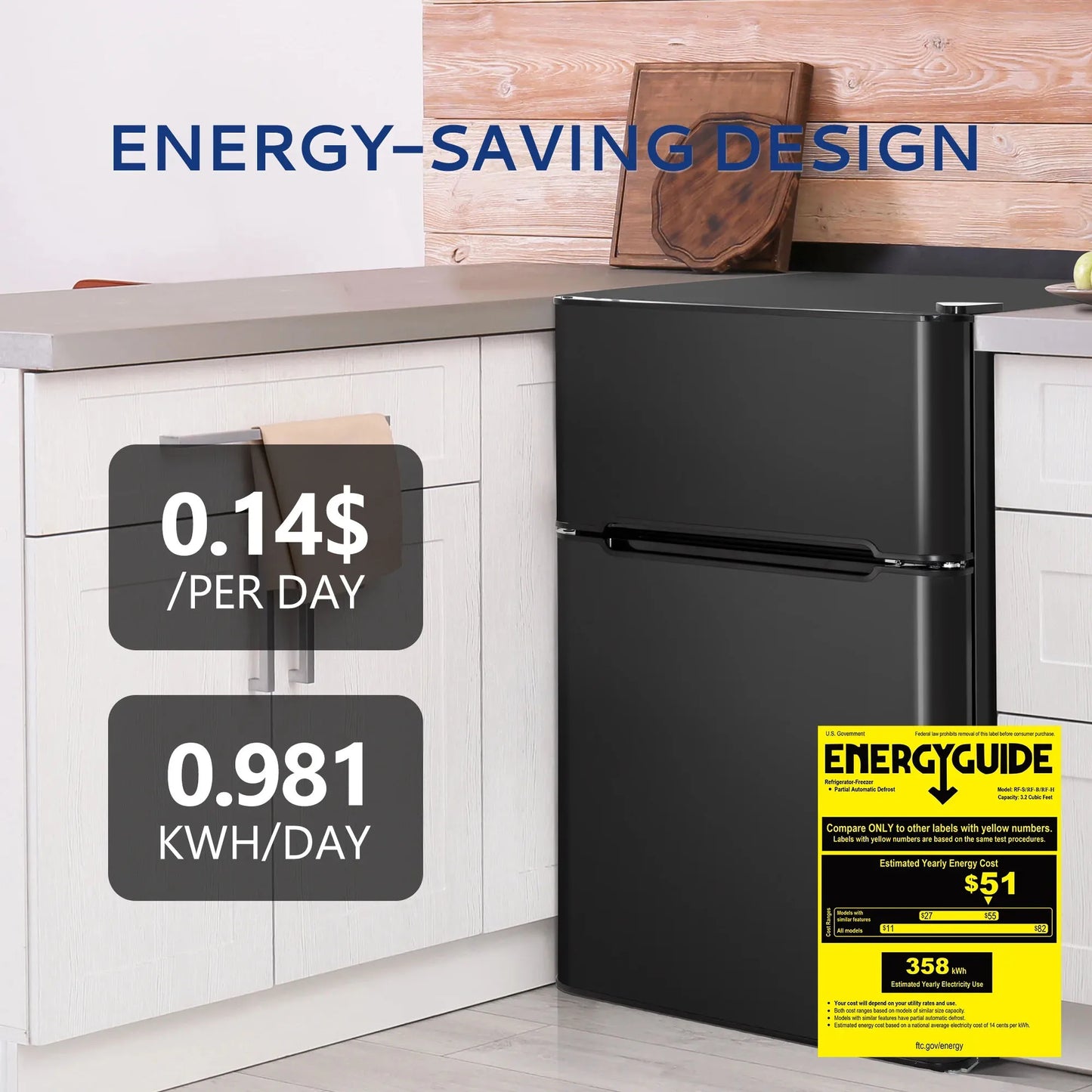Compact Mini Fridge with Freezer for Dorms and Offices