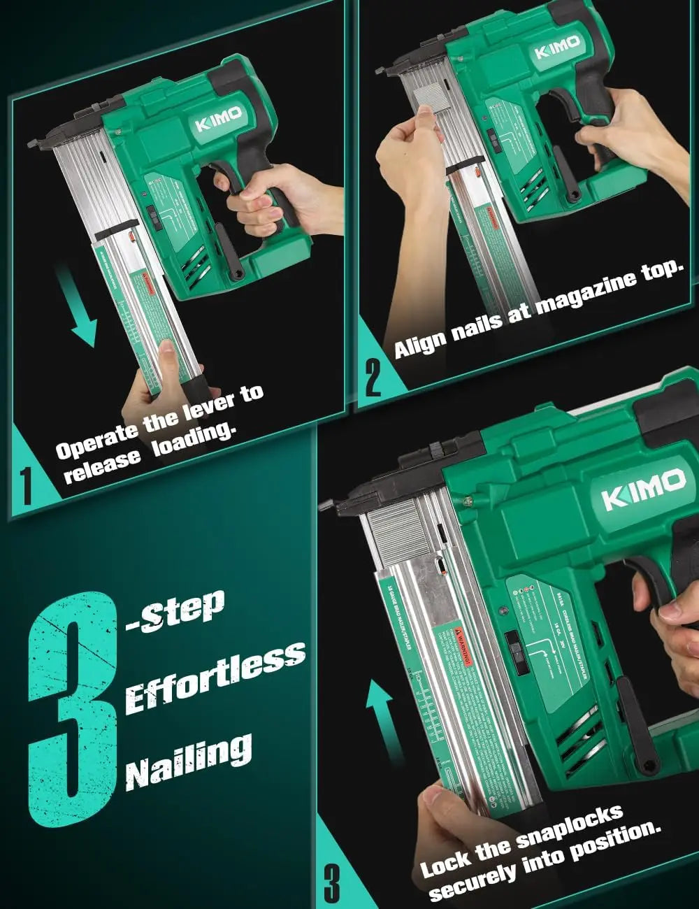18 Gauge Nail Gun Cordless with Battery 2.0Ah X 2, 1000pcs Nails and Staples, 2 Firing Modes, 180 Nails/min, Adjustable Nailing