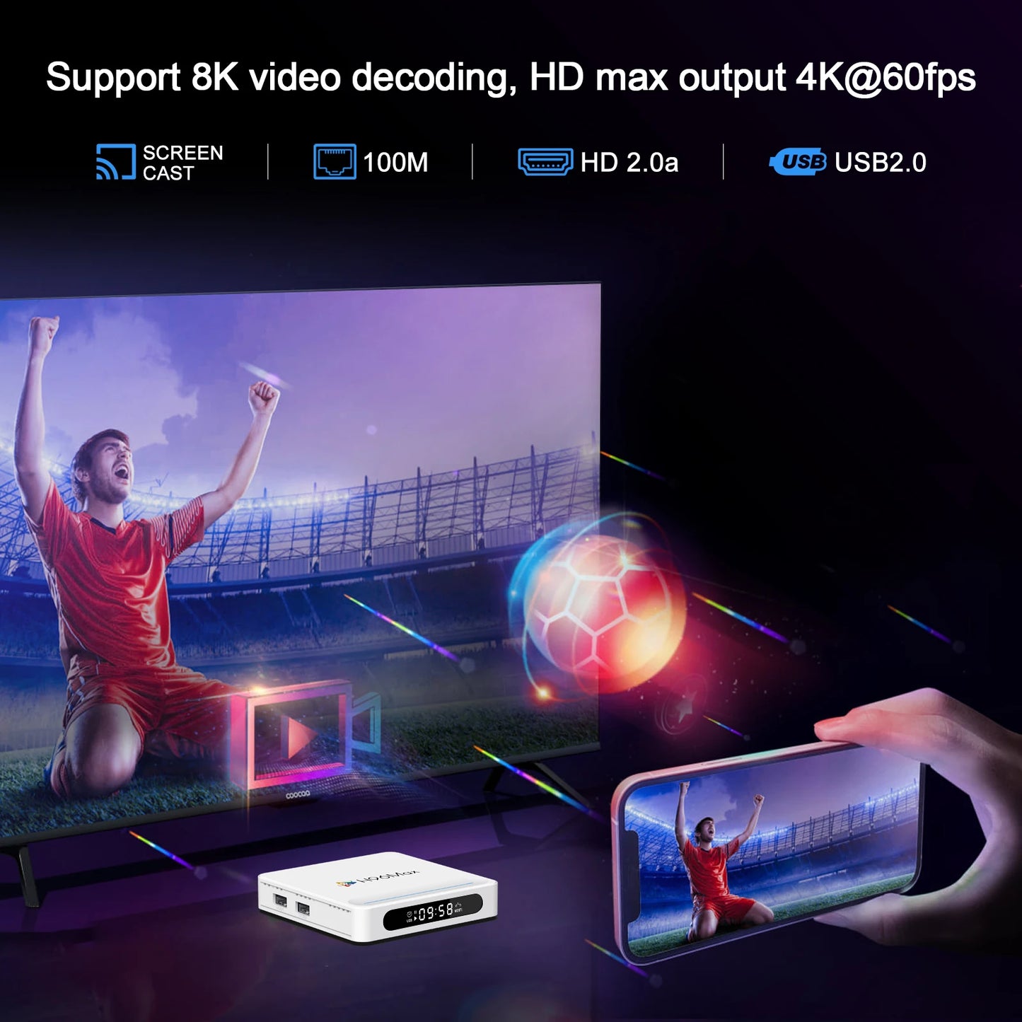 H96Max H618 Plus TV Box 8K Android 14 Quad Core 2.4/5G WiFi 6 H96 Max Smart TV USB2.0 Smart Home 8K HDR Voice Control Androidtv
