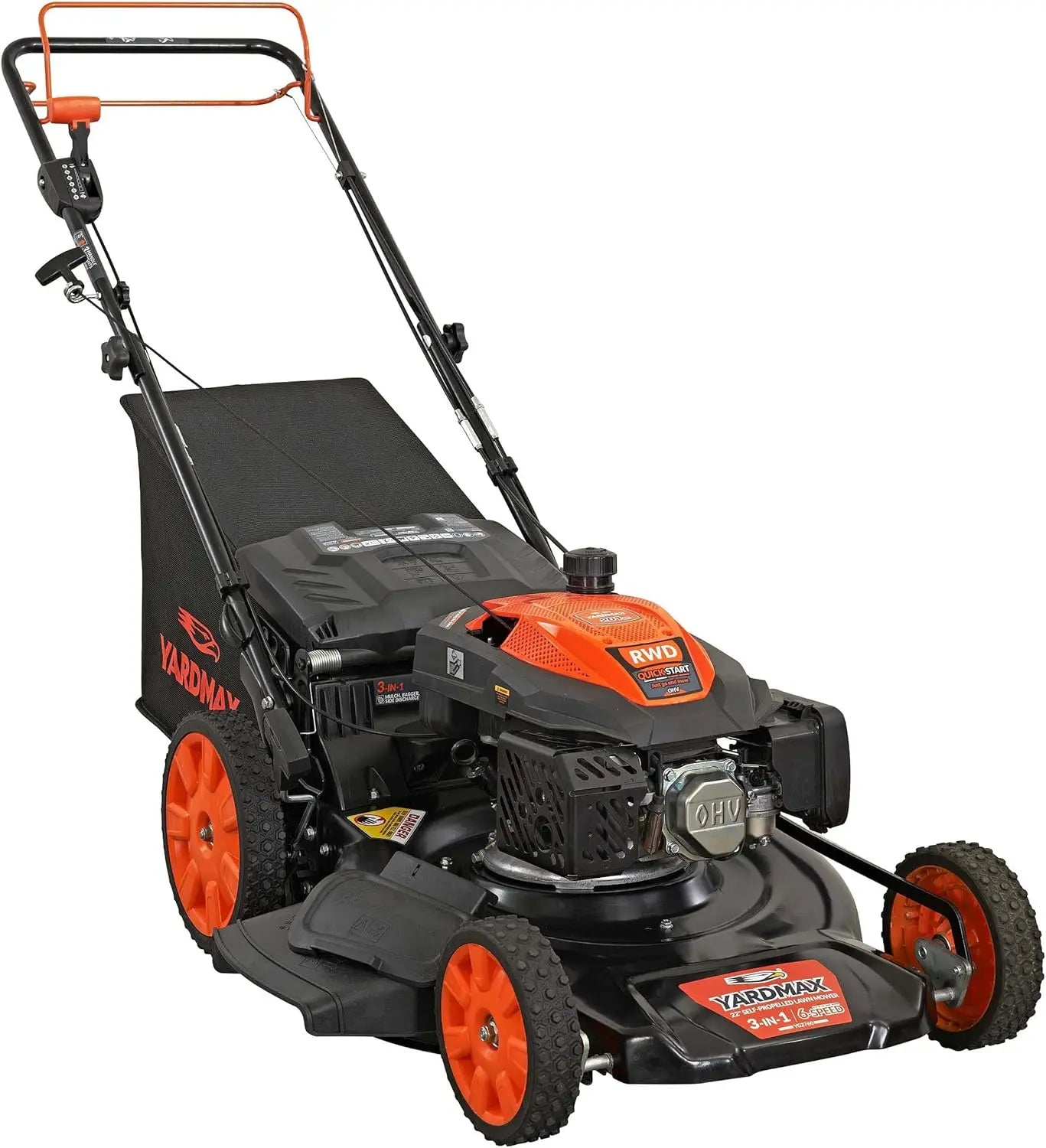 Self Propelled Gas Lawn Mower with High Wheel Capability