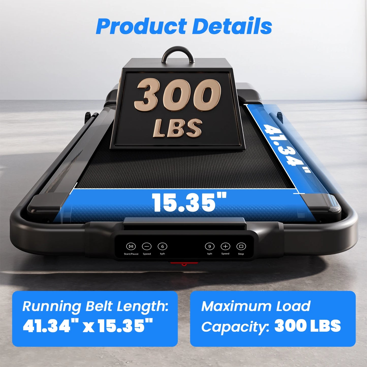 Portable Electric Treadmill with Remote Control and LCD Display