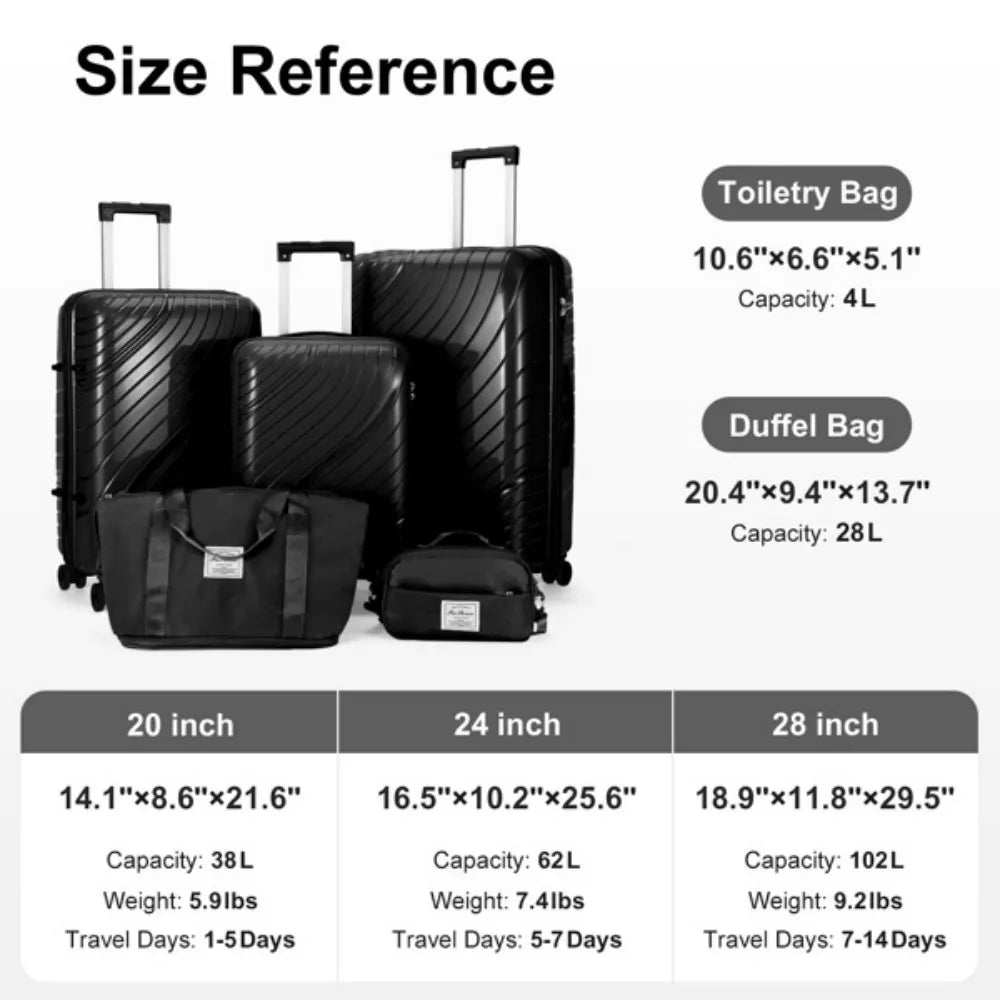 5 in 1 Trolley Suitcase Set for Travel and School