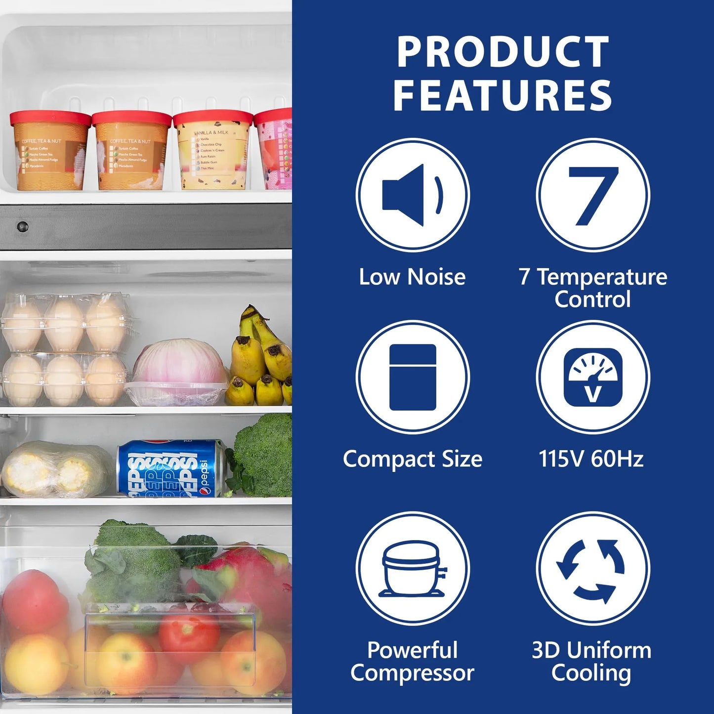 Compact Mini Fridge with Freezer for Dorms and Offices