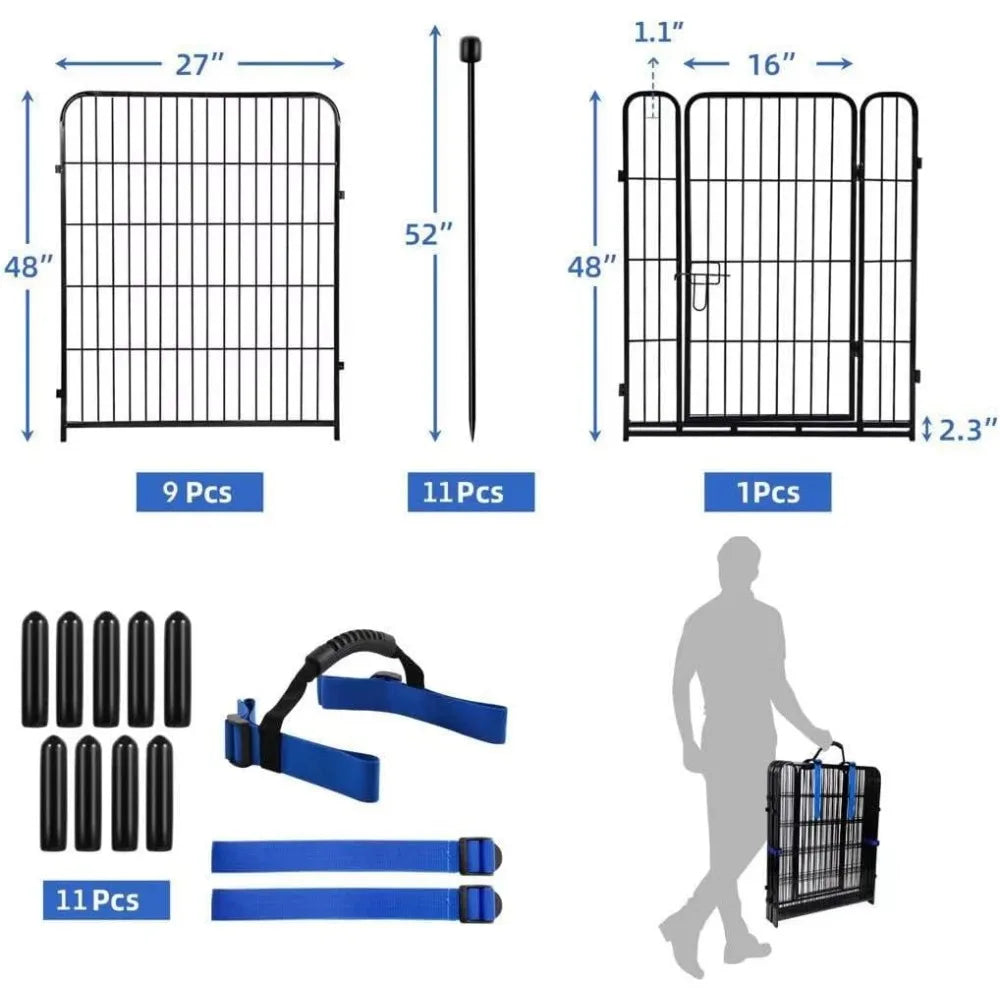 Heavy Duty Iron Metal Garden Fence Panels for Animal Barrier