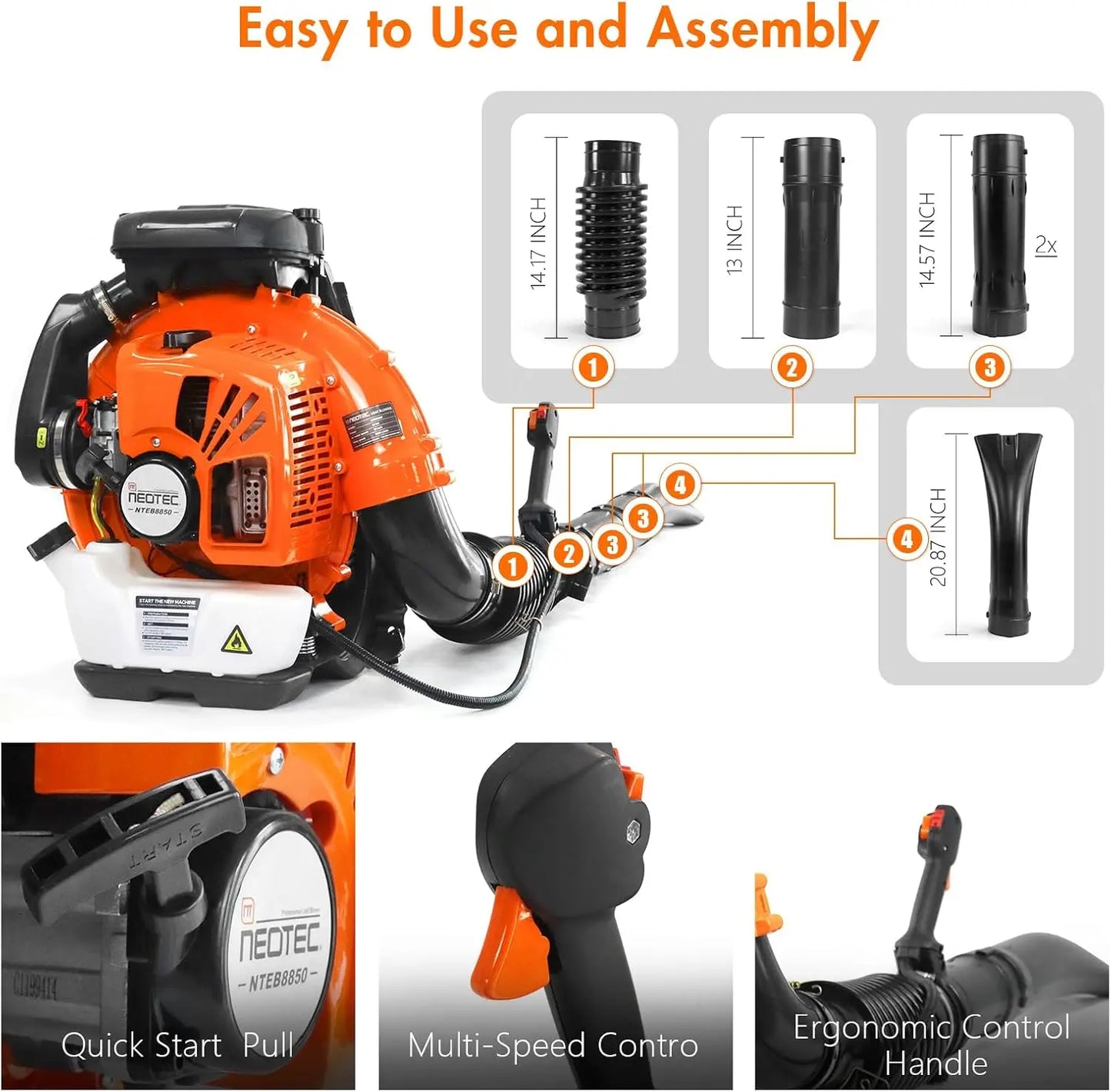 75.6cc Gas Leaf Blower Backpack Leaf Blower, 768 CFM,216 MPH,2-Cycle,Ergonomic Harness System,Low Vibration and Cruise Control P