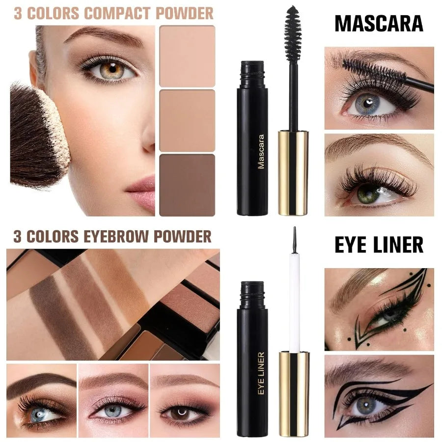 Professional Makeup Kit for Women Girl Full Kit with Mirror 60 Colors All in One Make up Gift Set Included EyeshadowBlusher Hig