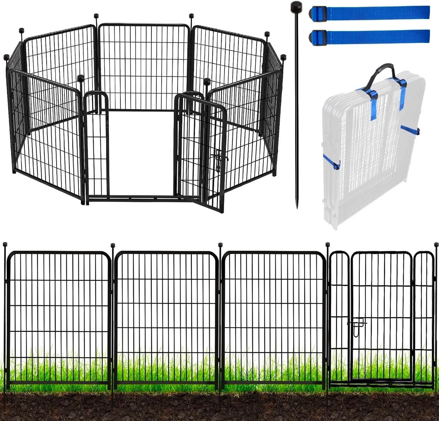 Heavy Duty Iron Metal Garden Fence Panels for Animal Barrier