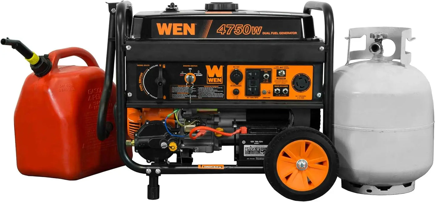 4,750-Watt 120V/240V Dual Fuel Portable Generator with Wheel Kit and Electric Start (DF475T)
