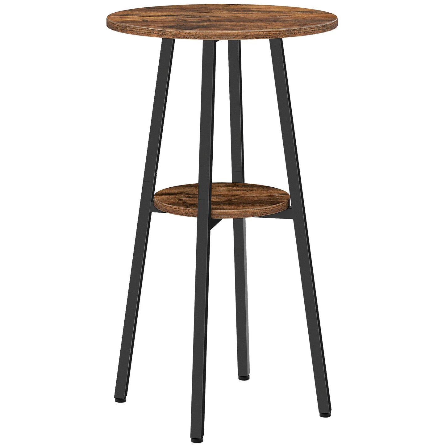 Round Pub Table with Storage for Small Spaces