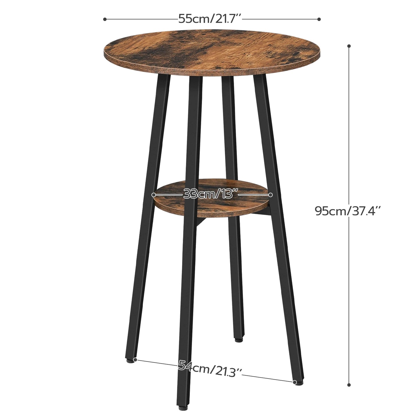 Round Pub Table with Storage for Small Spaces