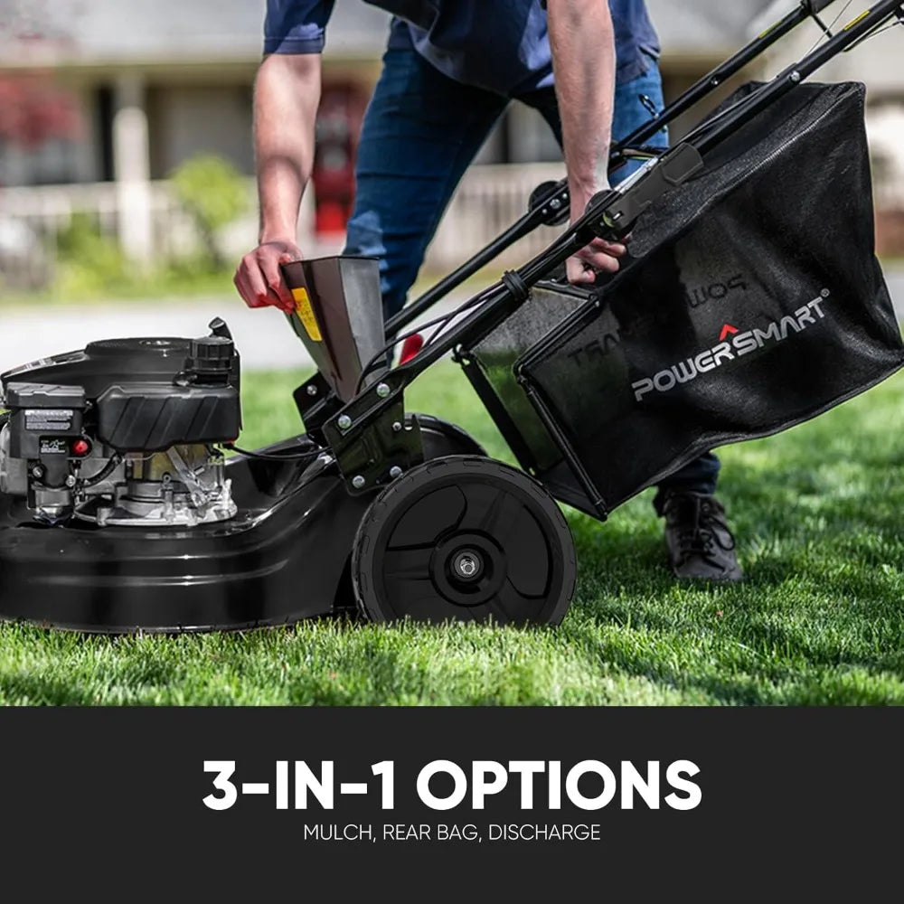 Self Propelled Gas Lawn Mower with 3-in-1 Versatility