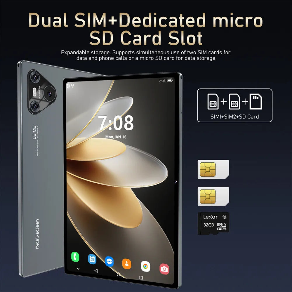 New 16 Pro Tablet 10.1inch Android 12 Pad 6 Tablet PC 4G 5G Dual SIM GPS 10000mAh Global Version Tablets For Children Kids Tab