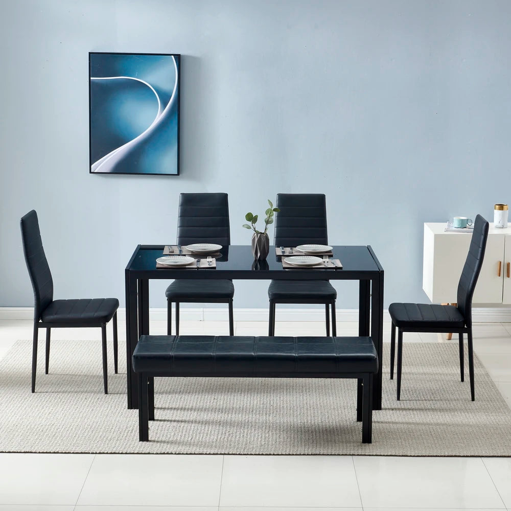 Elegant High Backrest Dining Chairs Set of Four