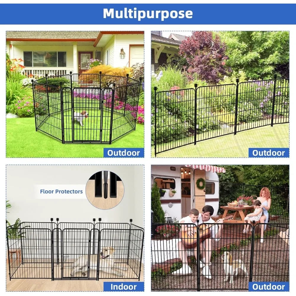 Heavy Duty Iron Metal Garden Fence Panels for Animal Barrier