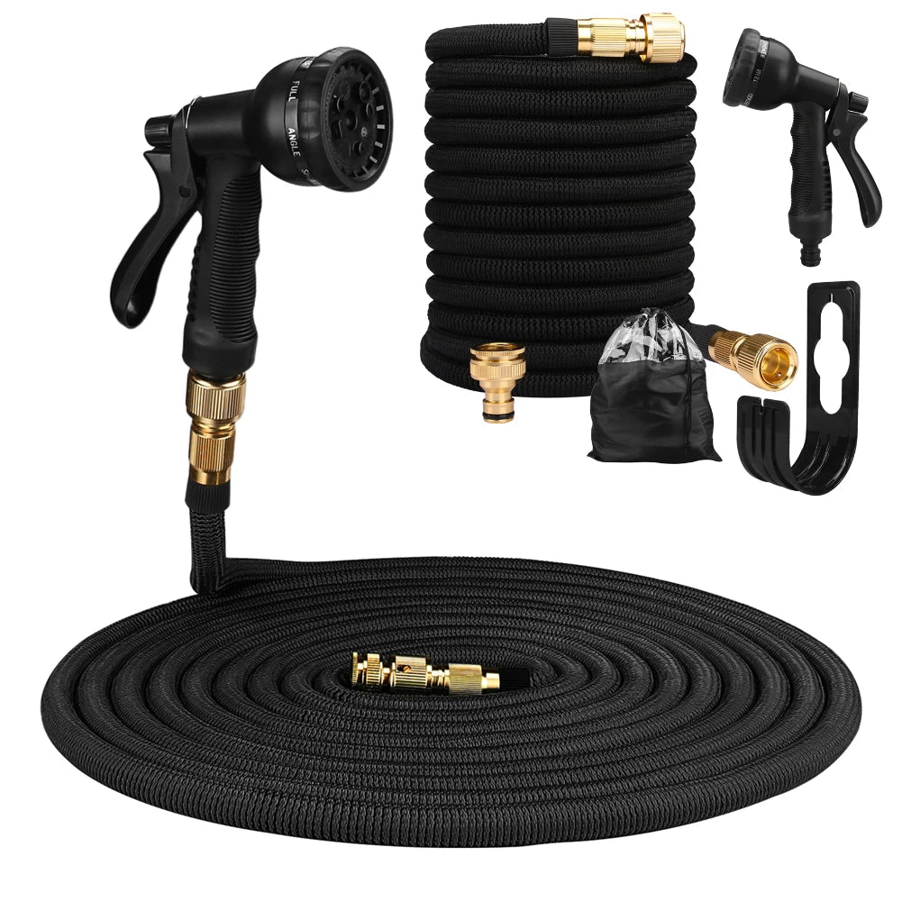 25/50/75/100ft Portable Garden Hose Water Gun For Cleaning Car Wash Machine Watering Sprinkler Durable Water Gun with Water Hose