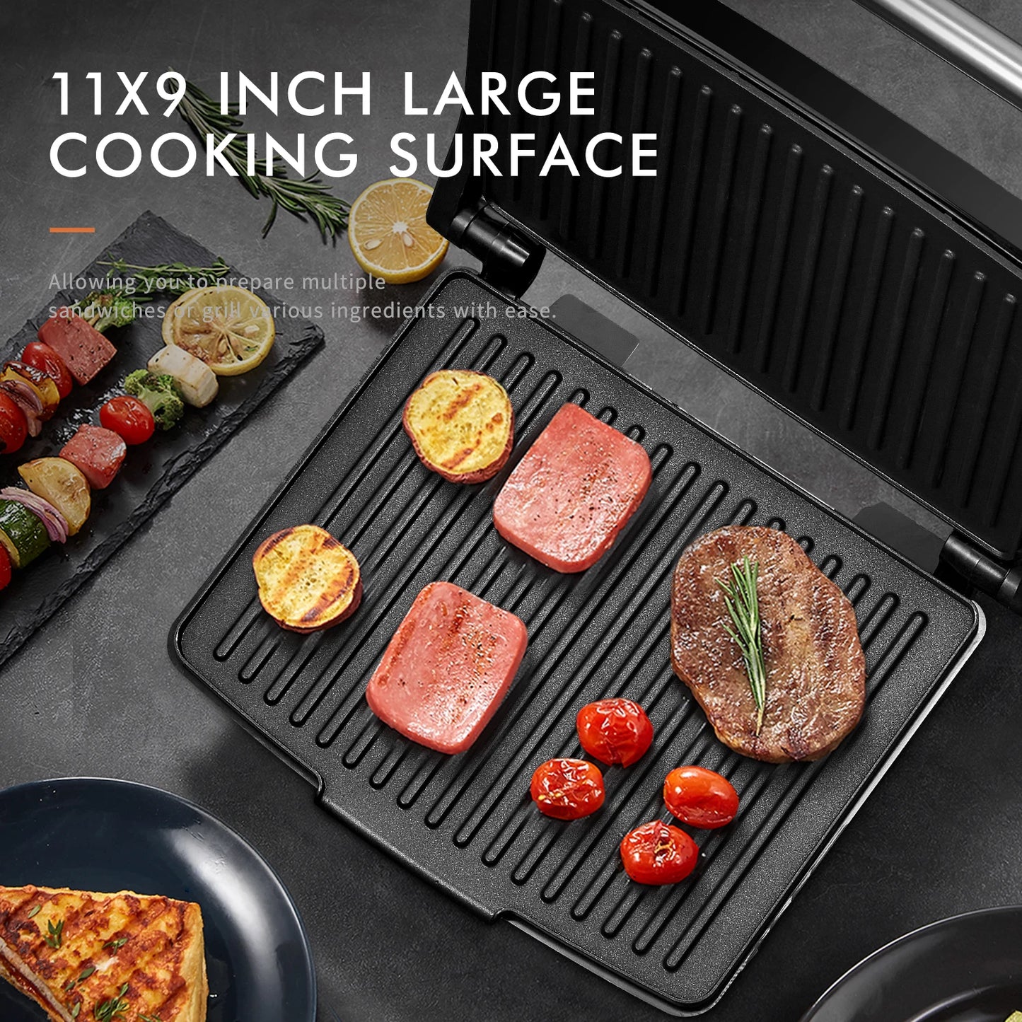 Yabano Panini Press Grill Electric Indoor Gourmet Sandwich Maker