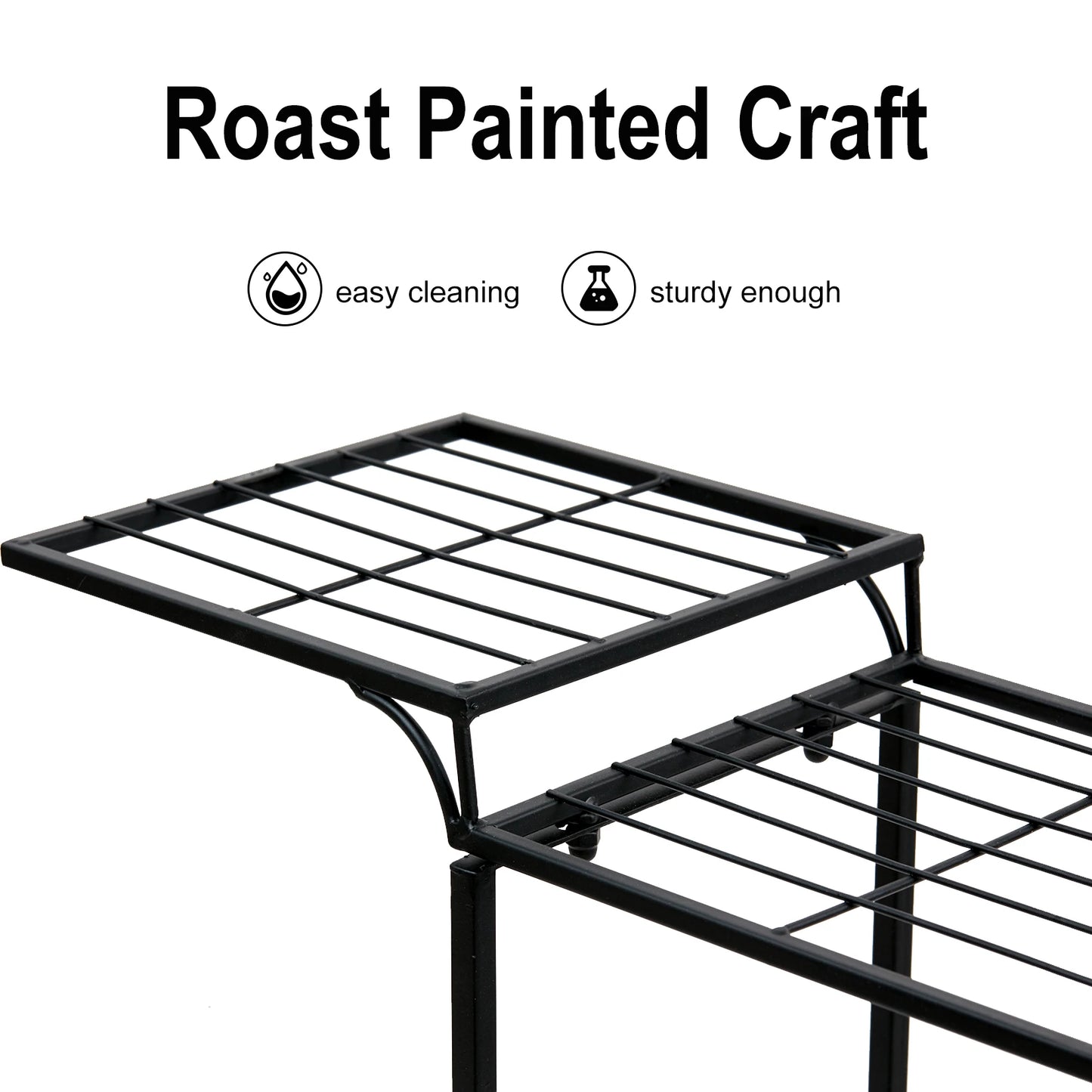 Metal Garden Cart Plant Stand Parisian Style Flower Rack
