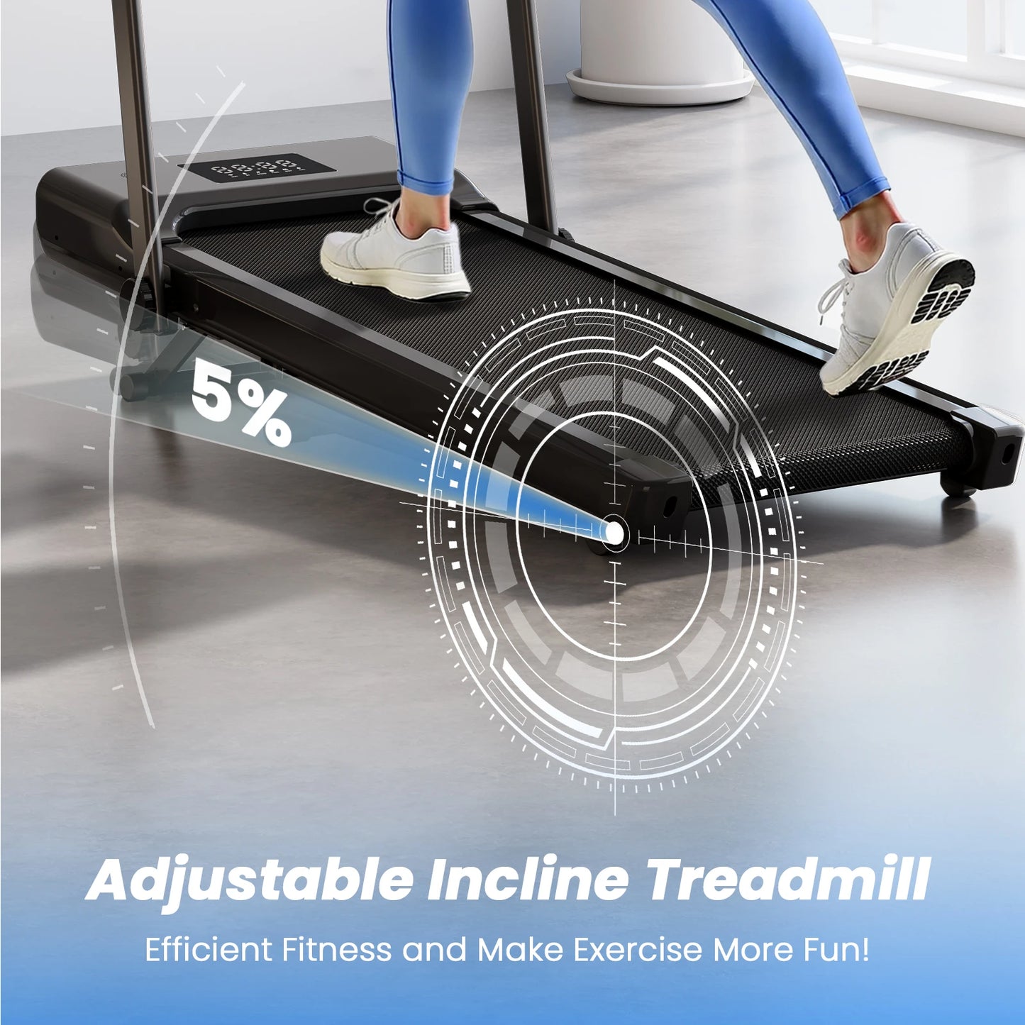 Portable Electric Treadmill with Remote Control and LCD Display