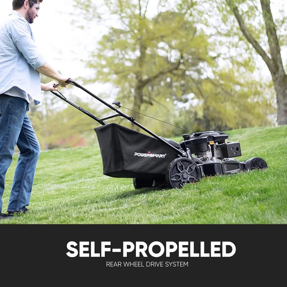 Self Propelled Gas Lawn Mower with 3-in-1 Versatility