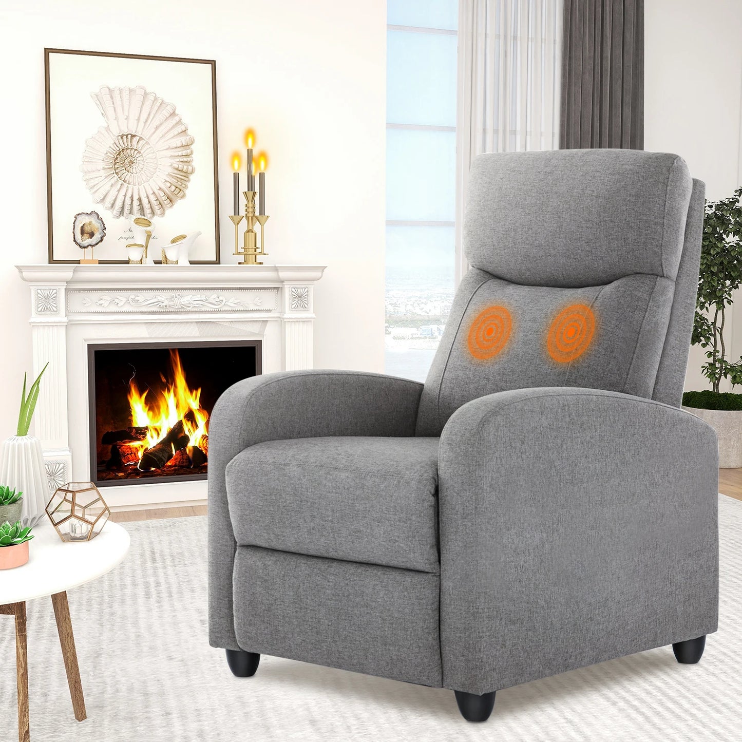 Modern Recliner Chair with Massage and Lumbar Support