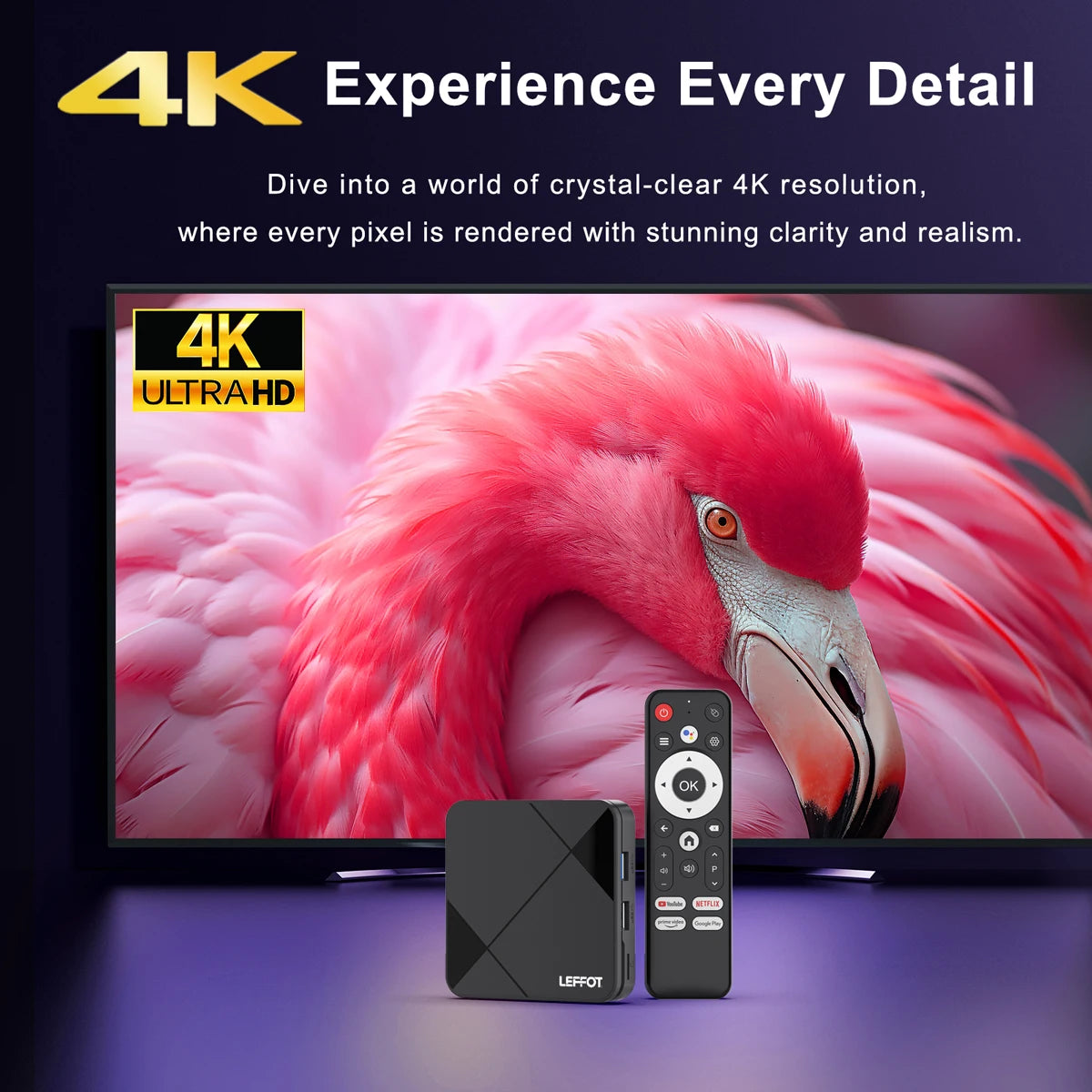 LEFFOT RK3518 Android14.0 Rockchip RK3518 Smart TV Box Wifi6&BT5.4 4K@60fps Google Media Player Support IPTV Set Top Box