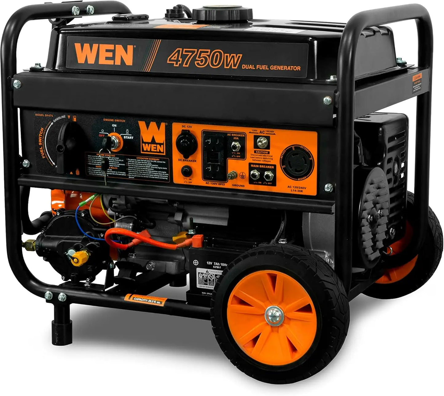 4,750-Watt 120V/240V Dual Fuel Portable Generator with Wheel Kit and Electric Start (DF475T)