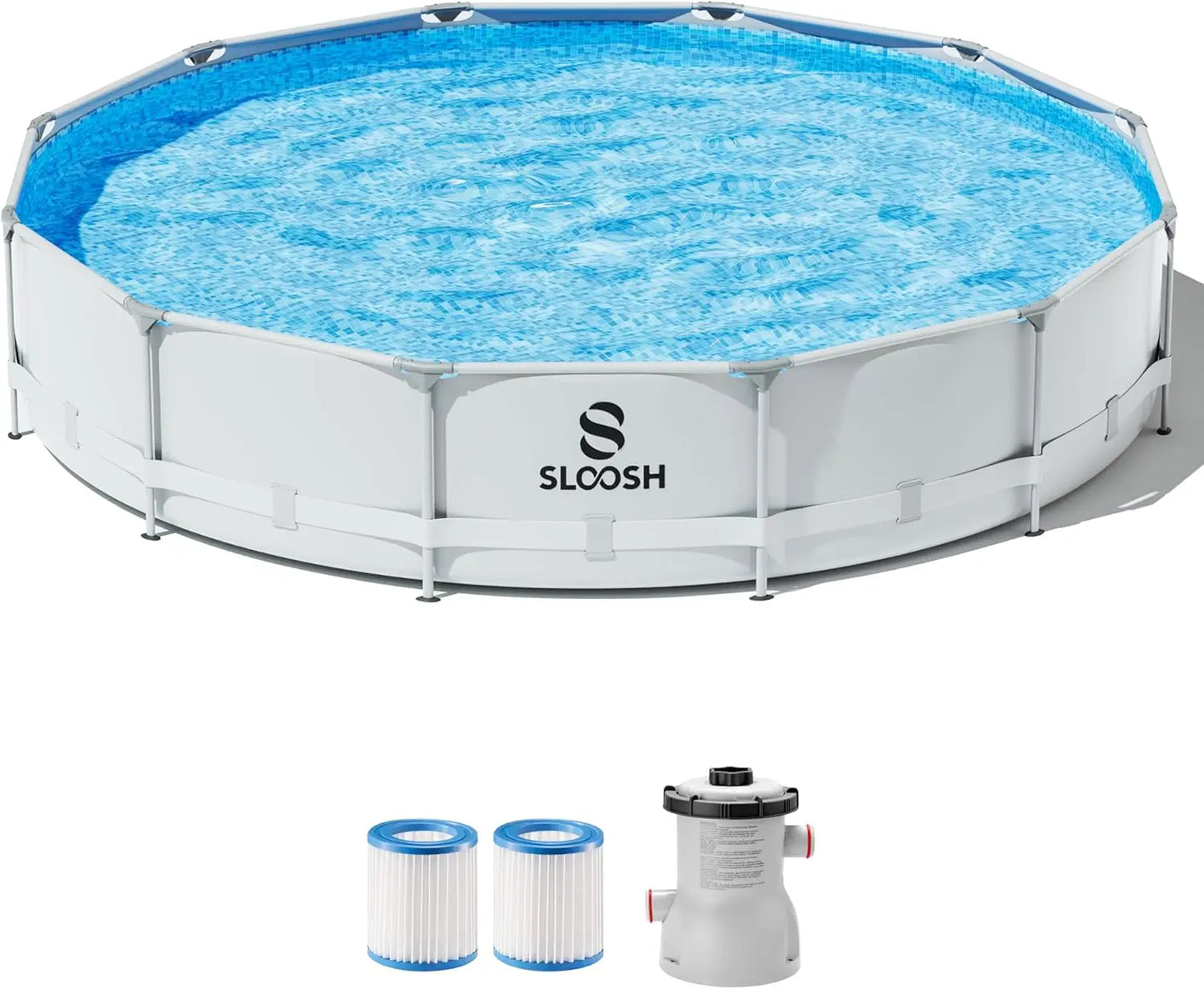 Round Above Ground Pool - 10ft x 30inch Outdoor Round Frame Above Ground Swimming Pool Set Kiddie Pool for Kids Adults