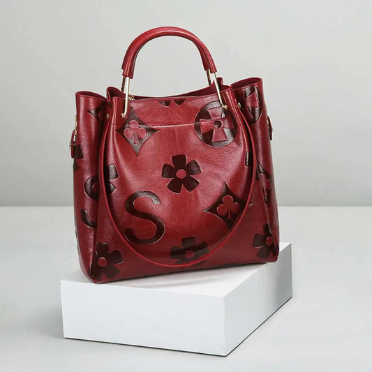 Vintage PU Leather Bucket Bag for Women Shopping and Travel
