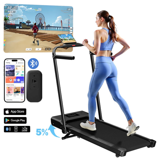 Portable Electric Treadmill with Remote Control and LCD Display