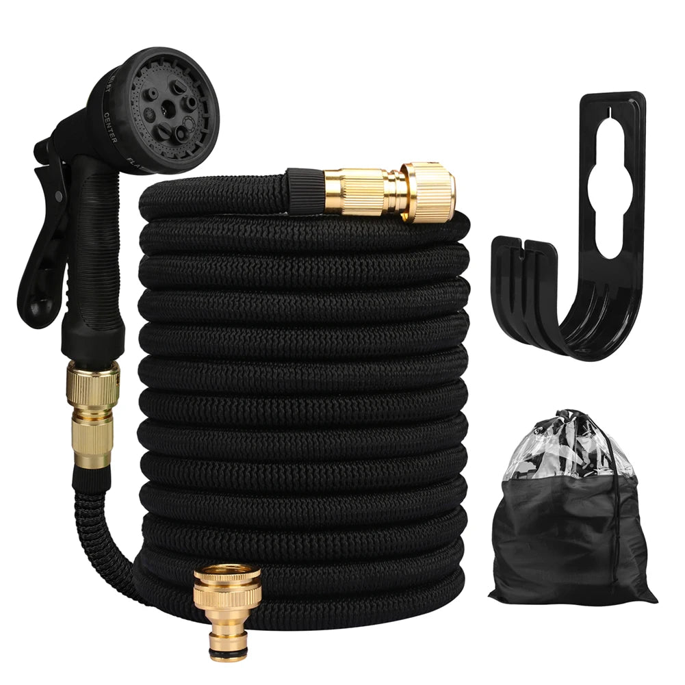 25/50/75/100ft Portable Garden Hose Water Gun For Cleaning Car Wash Machine Watering Sprinkler Durable Water Gun with Water Hose