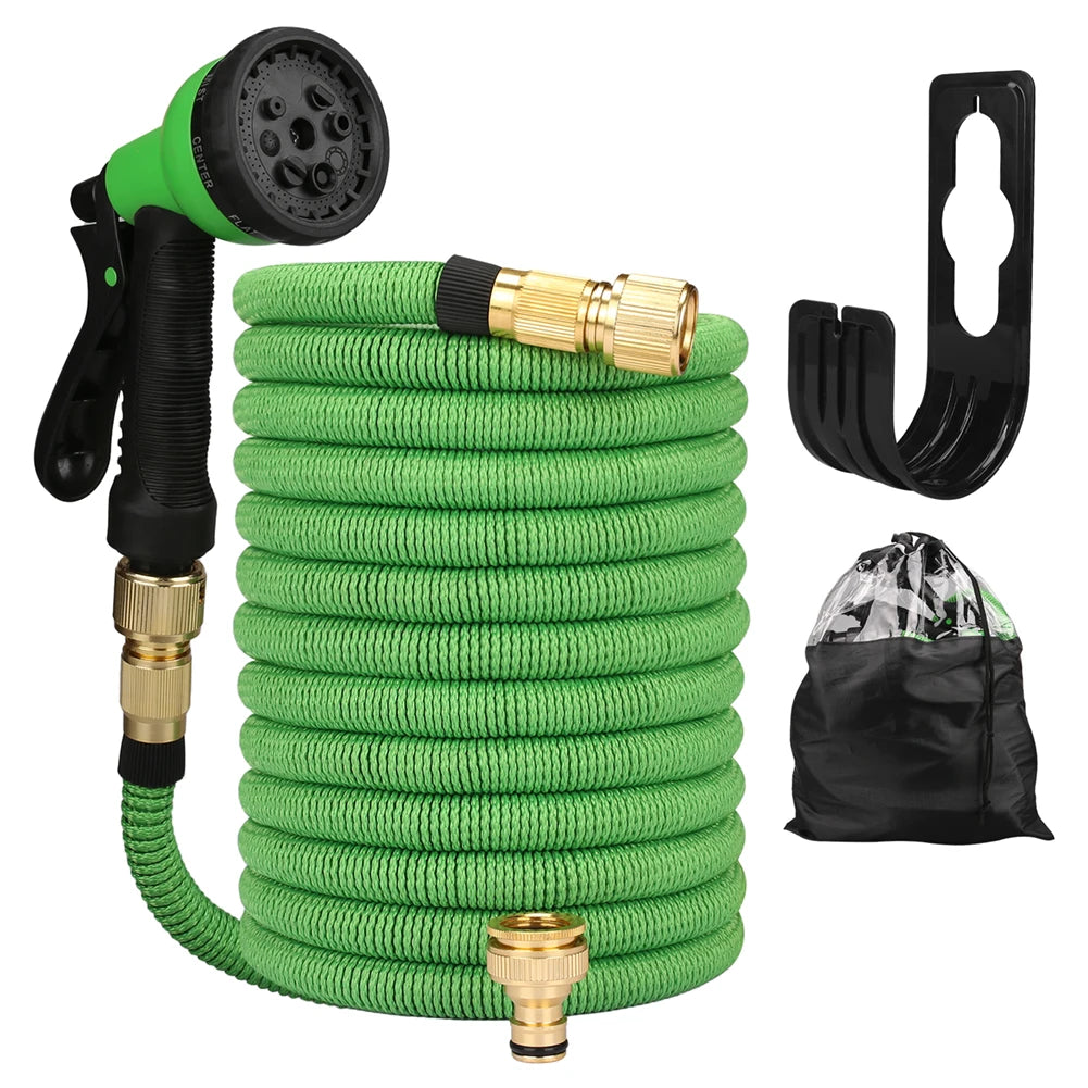 25/50/75/100ft Portable Garden Hose Water Gun For Cleaning Car Wash Machine Watering Sprinkler Durable Water Gun with Water Hose