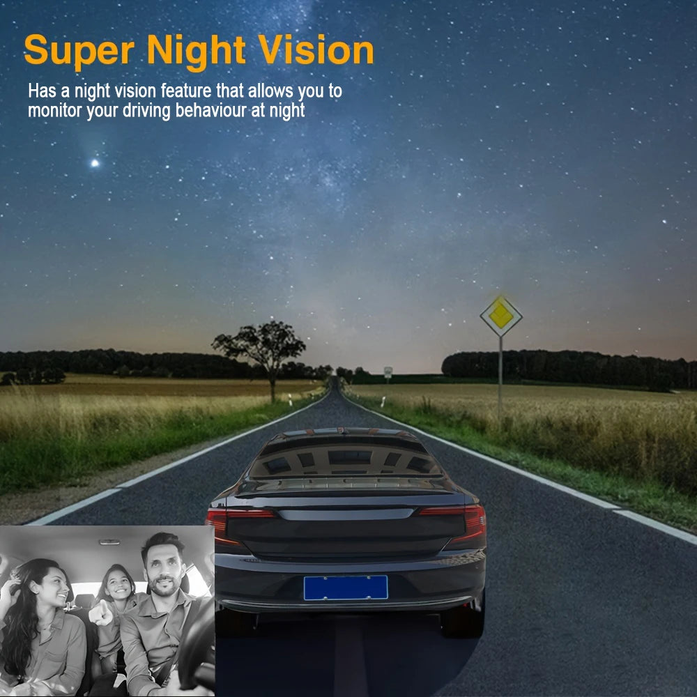 3 Camera 1080P HD Dash Recorder 2.0-Inch IPS Screen Night Vision Recorder Large Wide Angle Cycle Recording