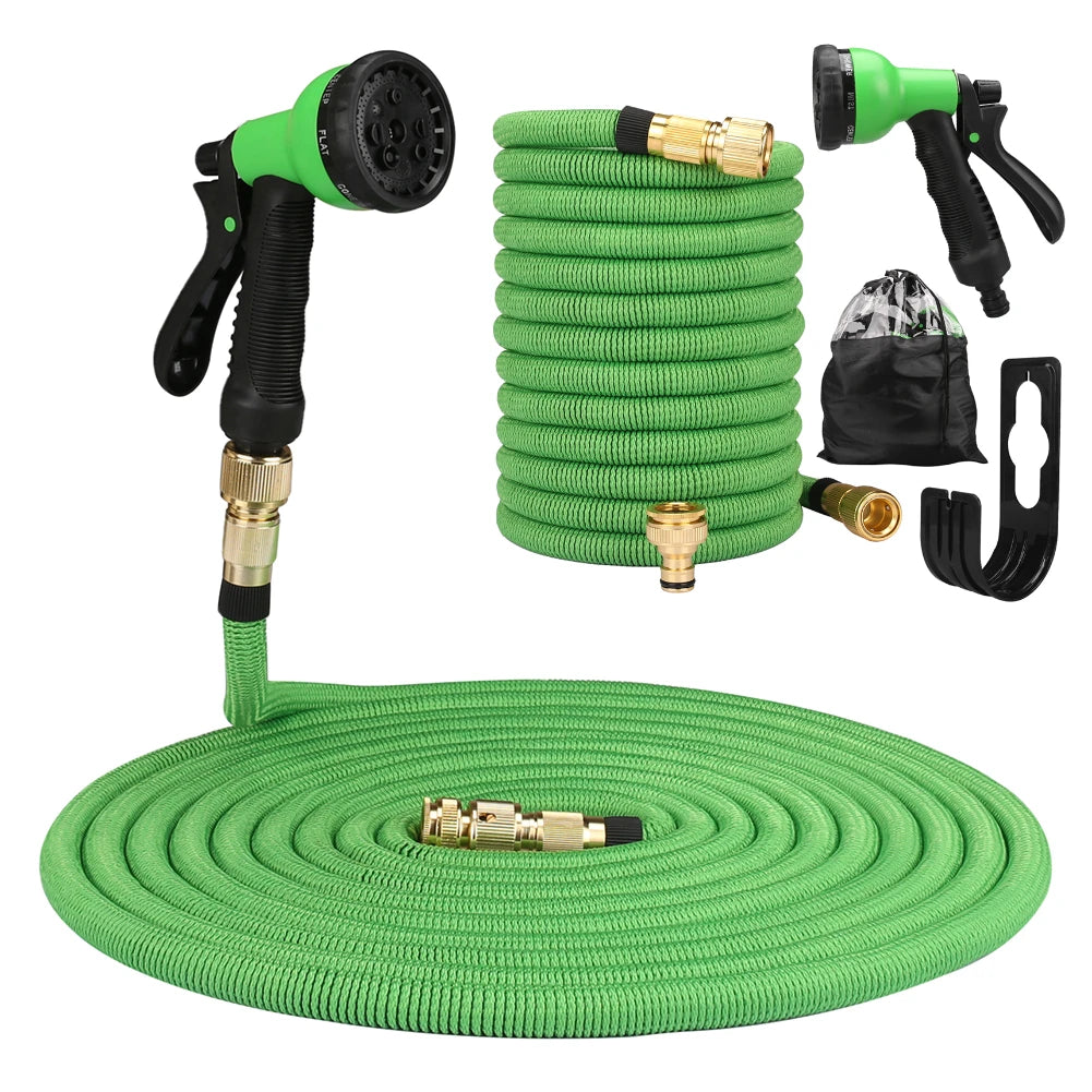 25/50/75/100ft Portable Garden Hose Water Gun For Cleaning Car Wash Machine Watering Sprinkler Durable Water Gun with Water Hose