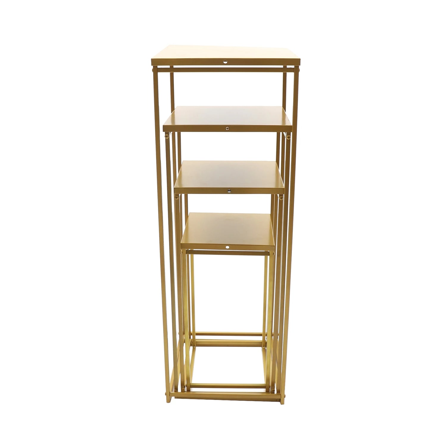 Gold Metal Plant Stand Set for Indoor Outdoor Decor