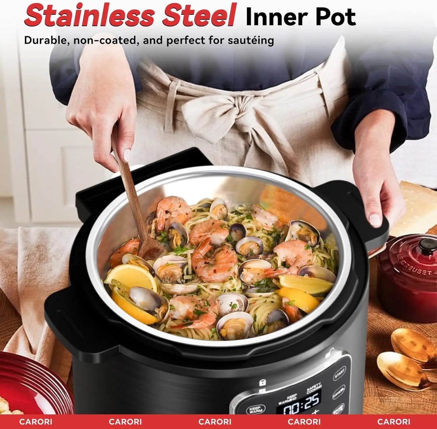 9-in-1 Programmable Electric Pressure Cooker with Safe Vent Design