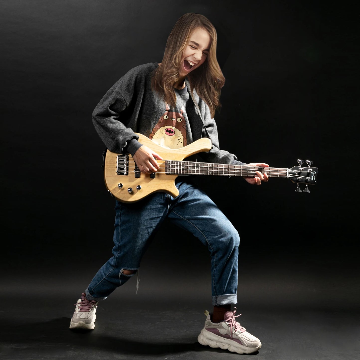 Glarry GW101 Small Scale Electric Bass Guitar Suit Bundle