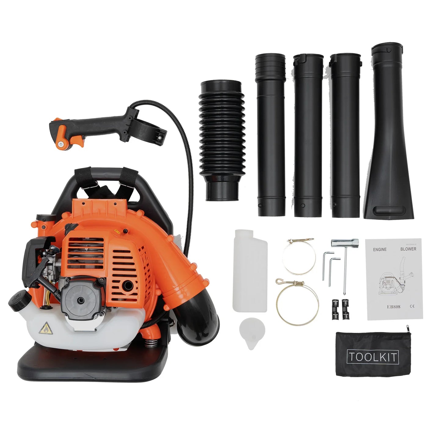 42.7CC 2-Stroke Commercial Leaf Blower 7000r/min Engine Portable Gas Powered Backpack Snow Leaf Blowing Machine