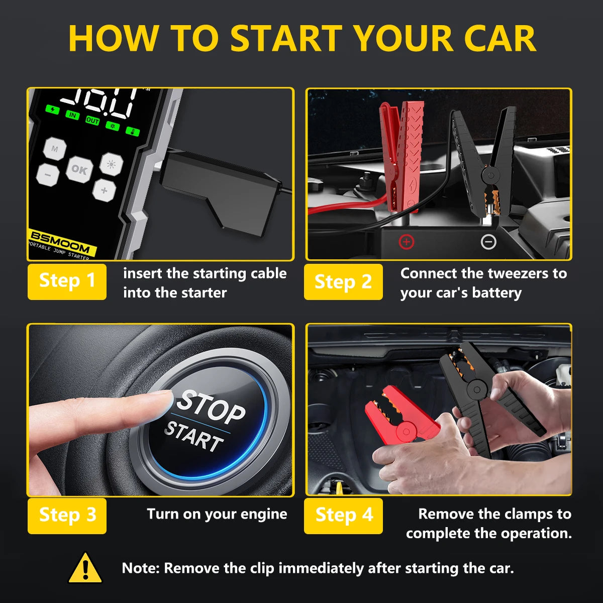 Powerful Car Jump Starter and Air Compressor with LED Light