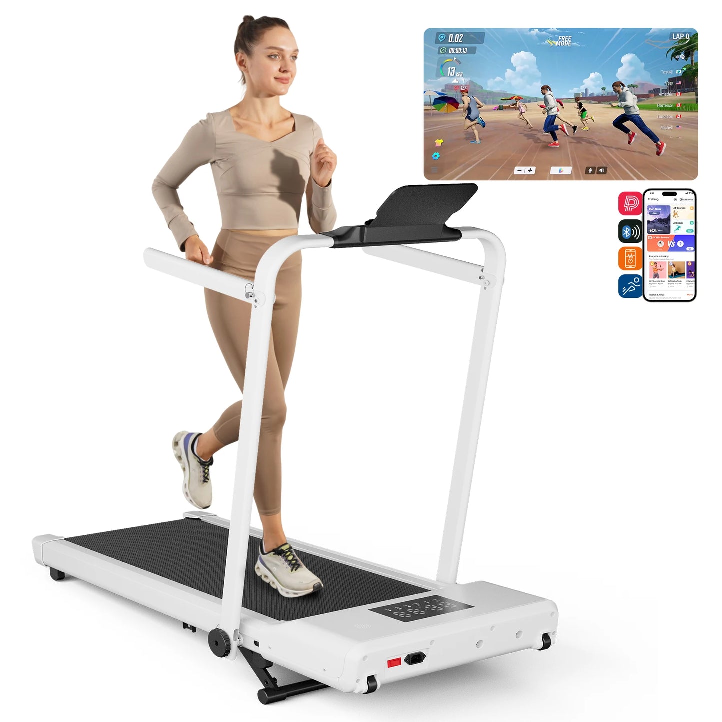 Portable Electric Treadmill with Remote Control and LCD Display