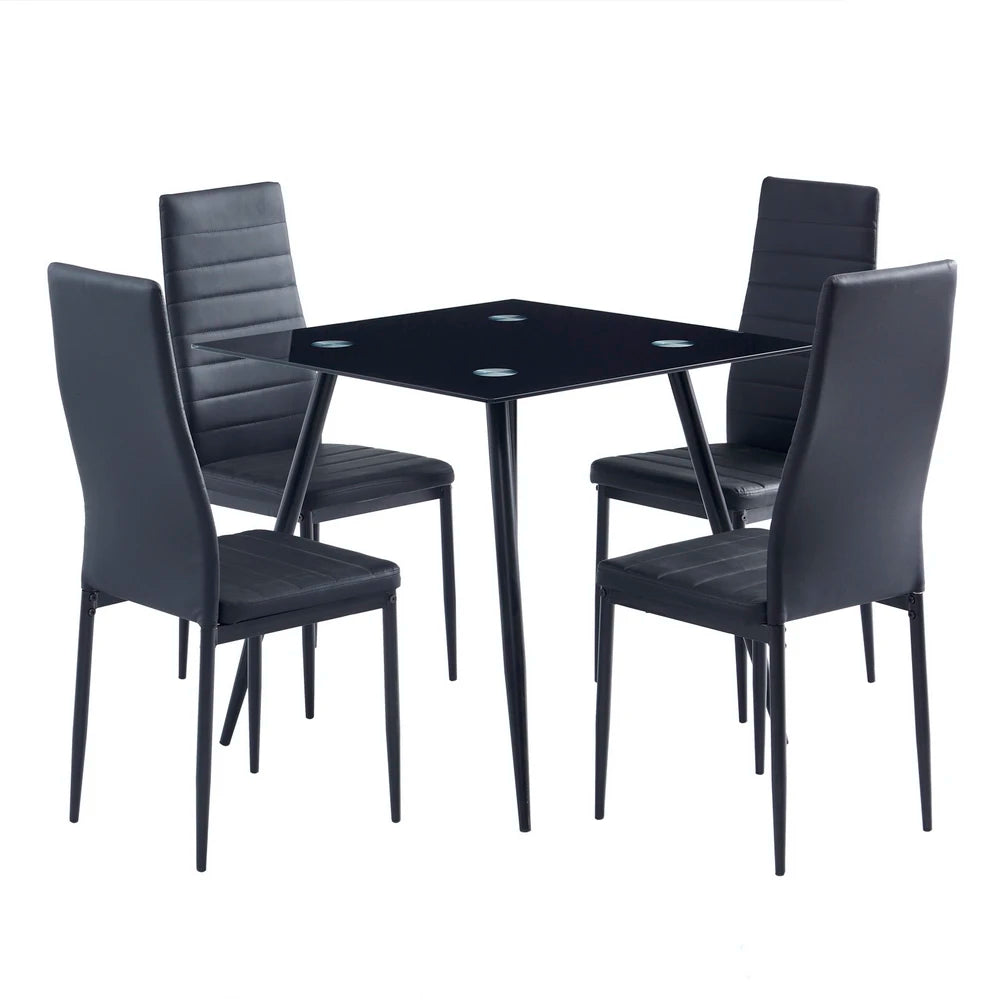 Elegant High Backrest Dining Chairs Set of Four